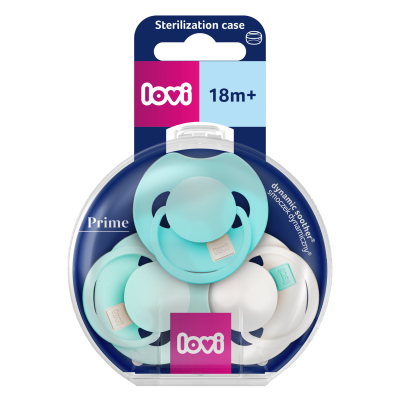 LOVI Dudlík silikonový dynamický PRIME Tutti Frutti 18m+ 3ks Aqua Green