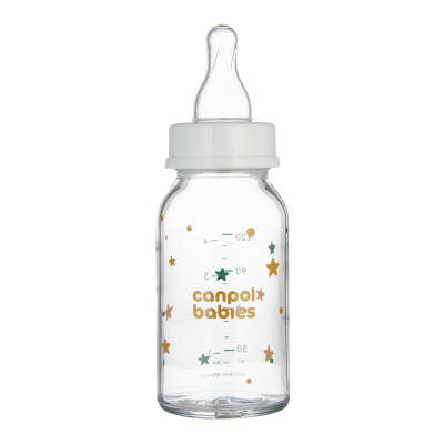 Canpol babies Lahev skleněná s úzkým hrdlem TOYS 120ml