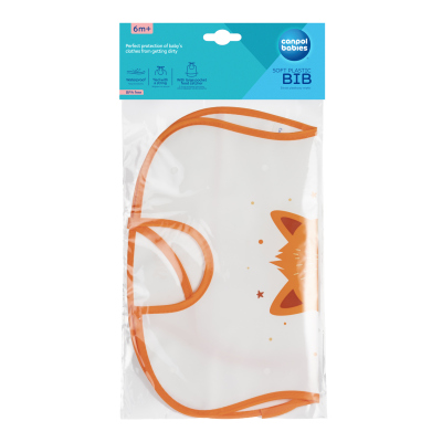 Canpol babies Plastový bryndák měkký CUTE ANIMALS liška