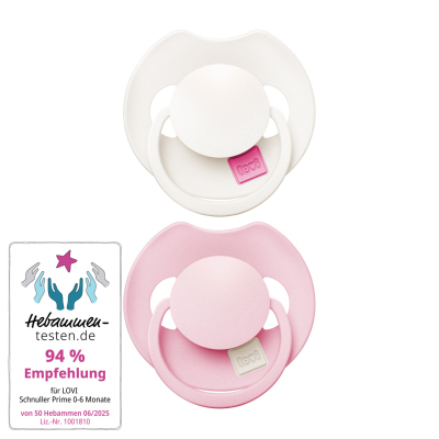LOVI Dudlík silikonový dynamický PRIME Tutti Frutti 0-6m 2ks Rose/Rose Cream