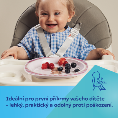 Canpol babies Talíř s přísavkou Woodland růžový