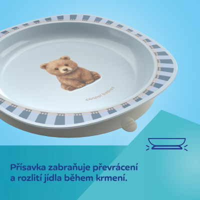 Canpol babies Talíř s přísavkou Woodland růžový