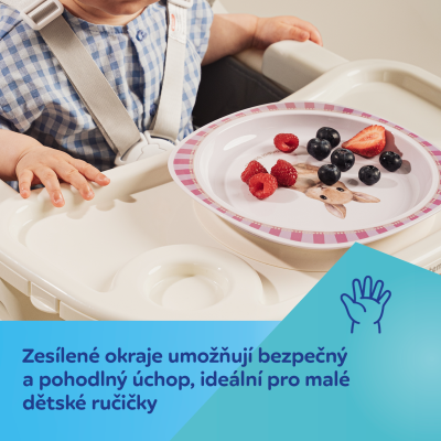 Canpol babies Talíř s přísavkou Woodland růžový