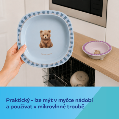 Canpol babies Talíř s přísavkou Woodland modrý