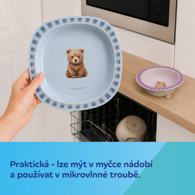 Canpol babies Miska s přísavkou Woodland 300 ml růžová