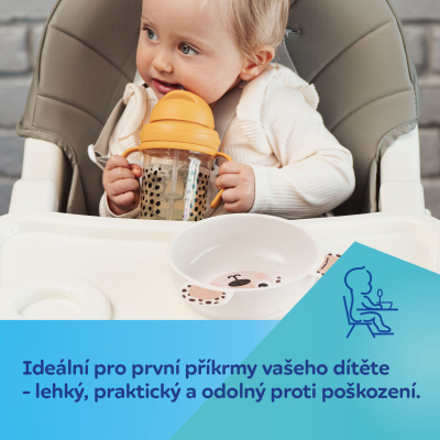 Canpol babies Talíř s ušima a přísavkou BabiesBoo béžový