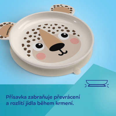 Canpol babies Talíř s ušima a přísavkou BabiesBoo béžový