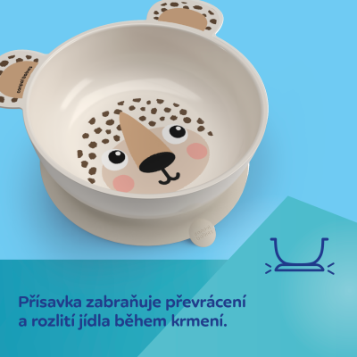 Canpol babies Miska s ušima a přísavkou BabiesBoo 400 ml béžová