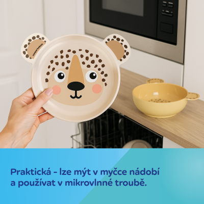 Canpol babies Miska s ušima a přísavkou BabiesBoo 400 ml béžová