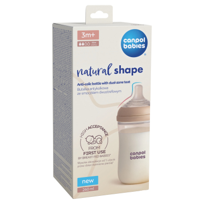Canpol babies Lahev antikoliková Natural Shape 260ml