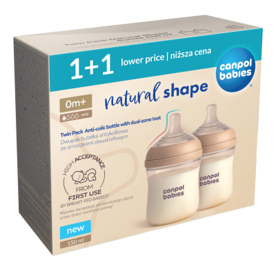 Canpol babies Set lahví Natural Shape 150ml 2ks