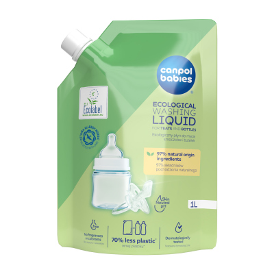 Canpol babies Ekologický mycí prostředek na kojenecké lahve a savičky - náhradní náplň 1000 ml