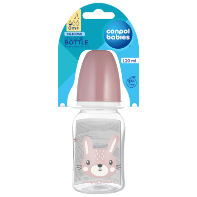 Canpol babies Lahev úzkohrdlá CUTE ANIMALS 120ml zajíc