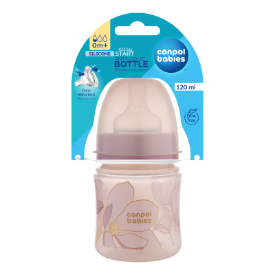 Canpol babies Antikoliková lahev EasyStart GOLD 120ml růžová