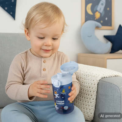 Canpol babies Lahev pro děti JUNIOR 400ml modrá