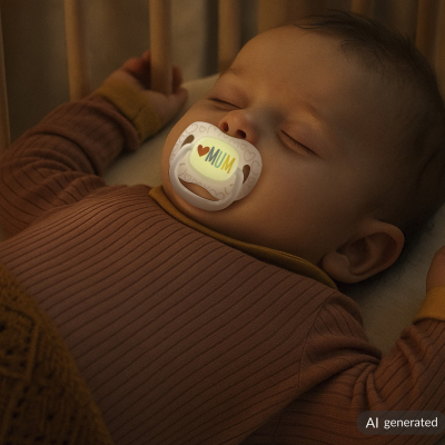 Canpol babies Dudlík svítící silikonový symetrický LOVE MUM&DAD 0-6m 2ks