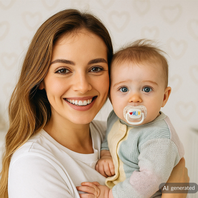 Canpol babies Dudlík svítící silikonový symetrický LOVE MUM&DAD 6-18m 2ks