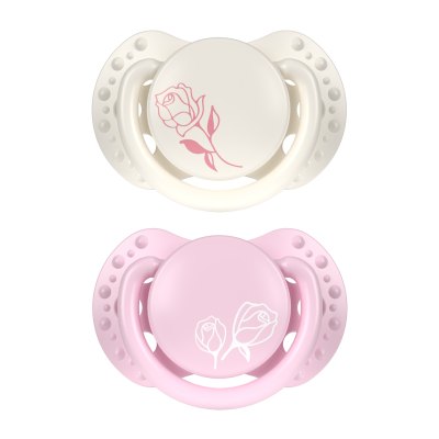 LOVI Mini dudlík silikonový dynamický PETITE ROSE 0-2m 2ks holka