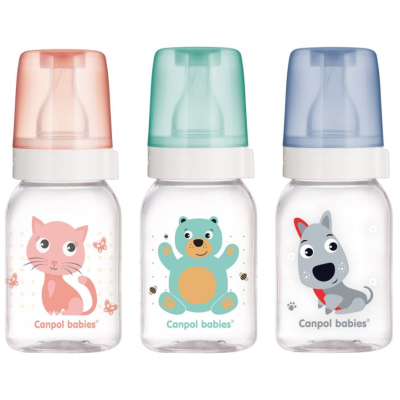 Canpol babies Lahev s potiskem CUTE ANIMALS 120 ml