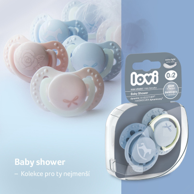 LOVI Mini dudlík BABY SHOWER 0-2m 2ks holka