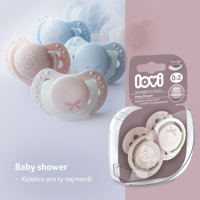 LOVI Mini dudlík BABY SHOWER 0-2m 2ks holka