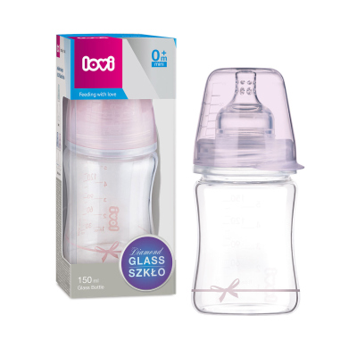 LOVI Diamond Glass Cumisüveg 150 ml Baby Shower lány