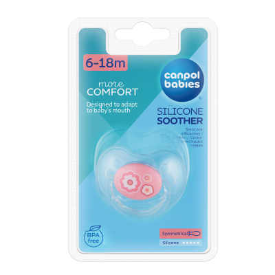 Canpol babies Dudlík 6-18m silikonový symetrický NEWBORN BABY