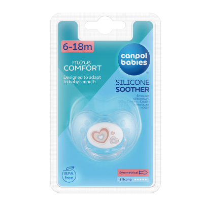 Canpol babies Dudlík 6-18m silikonový symetrický NEWBORN BABY