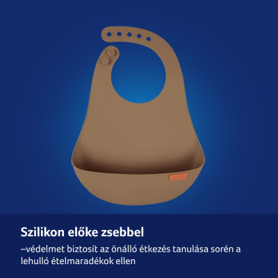 LOVI Szilikon előke zsebbel Granola