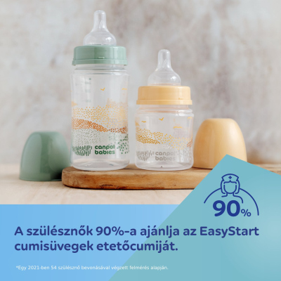 Canpol babies Anti-kólikás cumisüveg EasyStart MOUNTAINS 240 ml zöld