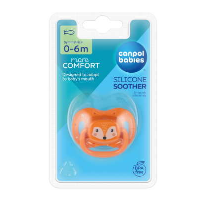 Canpol babies Szilikon szimmetrikus cumi CUTE ANIMALS 0-6hó 1db