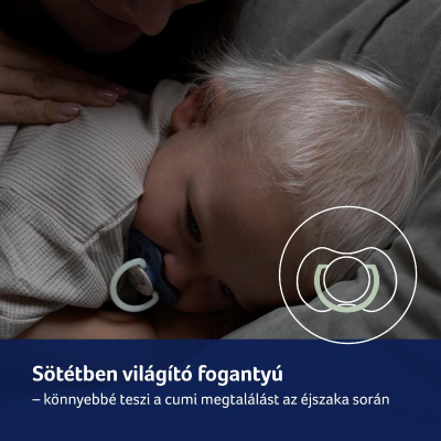 LOVI Világító szilikon dinamikus cumi NIGHT&DAY 6-18hó 2db lány