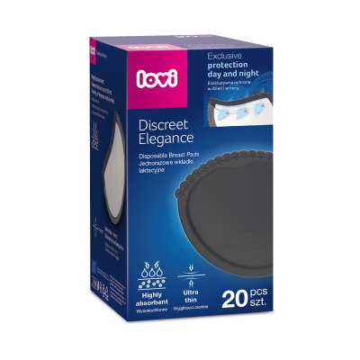 LOVI Discreet Elegance Melltartóbetét 20db fekete