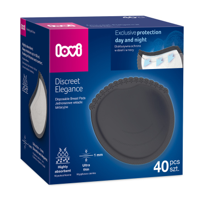 LOVI Discreet Elegance Melltartóbetét 40db fekete