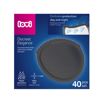 LOVI Discreet Elegance Melltartóbetét 40db fekete