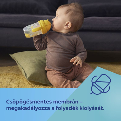 Canpol babies Súlyozott szívószálas itatópohár BONJOUR PARIS 270ml kék