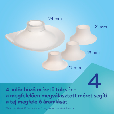 Canpol babies Pót szilikon tölcsér és betétek 24/21/19mm a Hands-Free mellszívóhoz