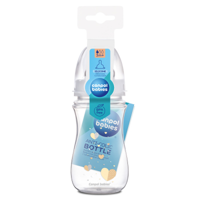 Canpol babies EasyStart anti-kólikás cumisüveg NEWBORN BABY 240ml bézs