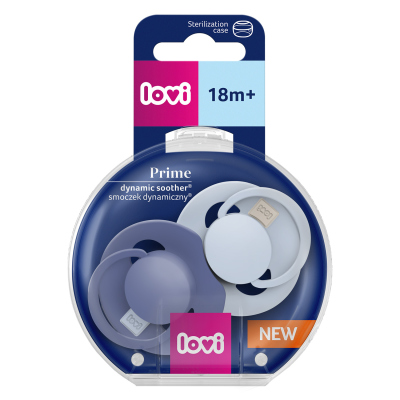 LOVI Szilikon dinamikus cumi PRIME 18hó 2db Baby Blue/Blue