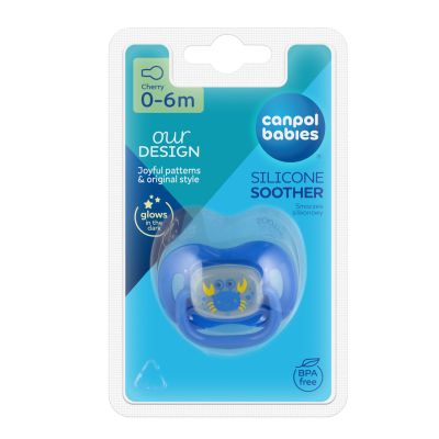Canpol babies Világító szilikon cseresznye alakú cumi LOVE&SEA 0-6 hó 1db