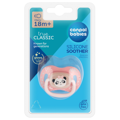 Canpol babies Szilikon cseresznye alakú cumi EXOTIC ANIMALS 18hó+ panda
