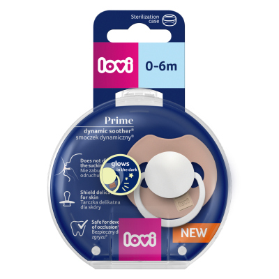 LOVI Világító dinamikus szilikon cumi PRIME 0-6hó 1db Blush