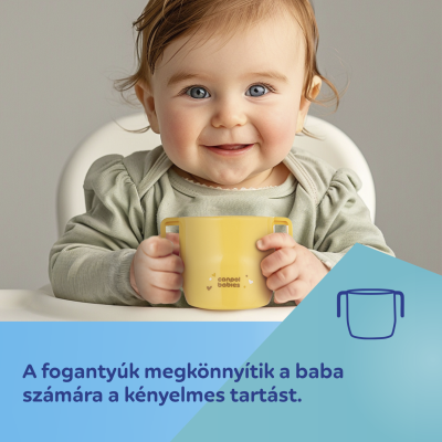 Canpol babies Itatópohár SMART 180 ml 12hó+ sárga