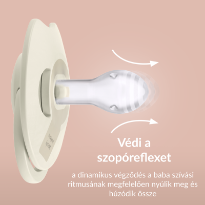 LOVI Világító dinamikus szilikon cumi PRIME 6-18hó 2db Ivory/Blush