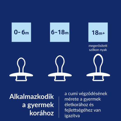 LOVI Világító dinamikus szilikon cumi PRIME 6-18hó 2db Ivory/Blush