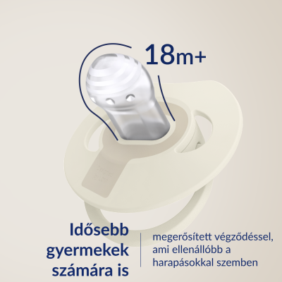 LOVI Világító dinamikus szilikon cumi PRIME 18hó+ 2db Ivory/Blush