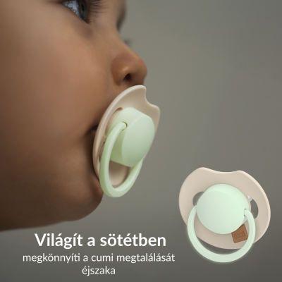 LOVI Világító dinamikus szilikon cumi PRIME 18hó+ 2db Ivory/Blush