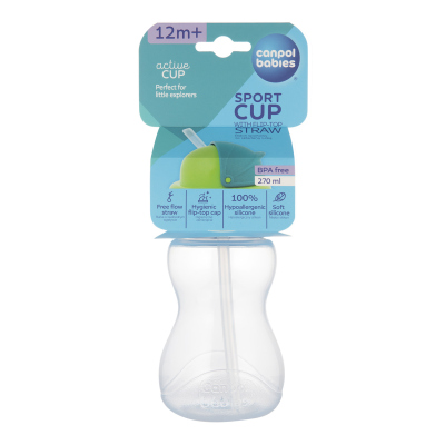 Canpol babies Sport itatópohár szívószállal 270 ml kék