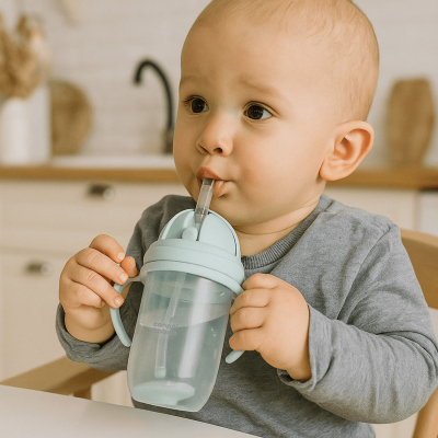 Canpol babies Súlyozott szívószálas itatópohár BabiesBoo 270ml panda