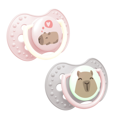 LOVI Világító szilikon dinamikus cumi CAPICHILL 6-18hó 2db lány